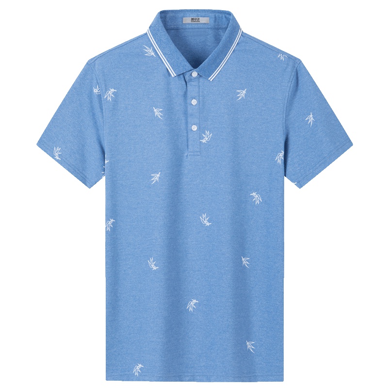 雪中飞短袖T恤男夏季薄款时尚修身T恤青年翻领印花商务男士POLO衫