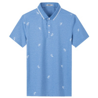 雪中飞短袖T恤男夏季薄款时尚修身T恤青年翻领印花商务男士POLO衫