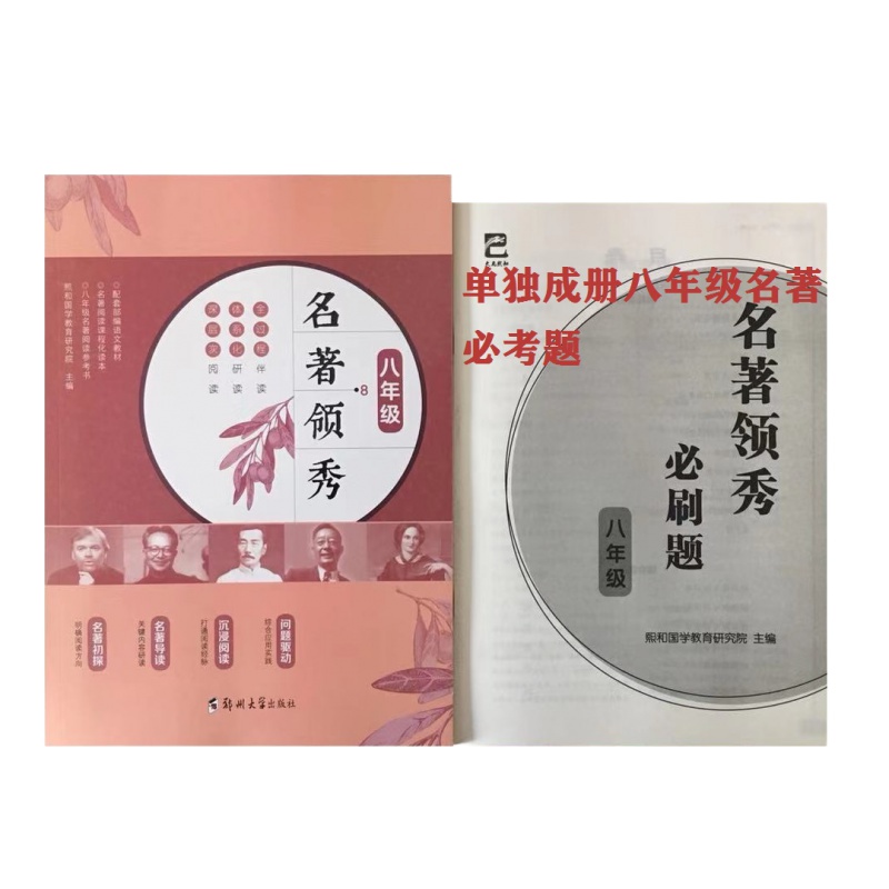 名著领秀初中学生八年级名著导读精讲精练配套部编语文教材通用版