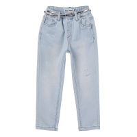 minipeace太平鸟女童针织牛仔裤浅色显瘦儿童休闲长裤春新款