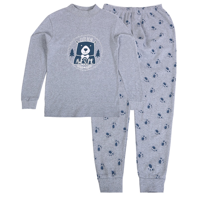 红豆儿童纯棉内衣套装男童中领套装柔软舒适男童秋衣秋裤套装