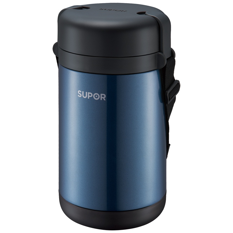 苏泊尔(SUPOR)鲜味宝系列1.7L保温饭盒密封提锅304不锈钢保温桶便当盒 松花蓝 KF17B1