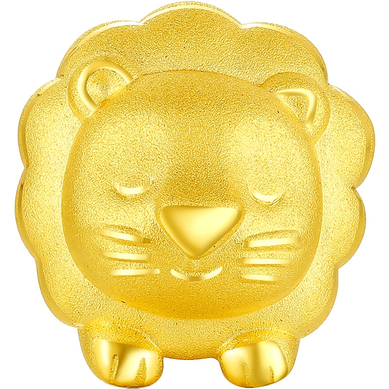 周大生黄金珠手链女款硬金萌宠小狮子串珠手绳正品JOY系列黄金饰品 女士珠宝首饰