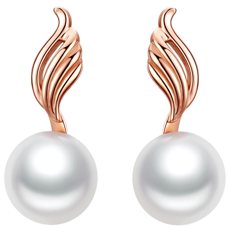 佰色传情(BRIR)925纯银耳钉女时尚韩国镀金耳饰淡水珍珠耳环气质简约百搭款耳坠生日情人节礼物送女友送老婆自戴