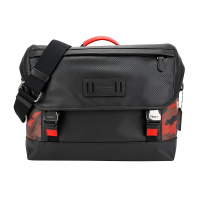 COACH 蔻驰 奢侈品 欧美时尚男士迷彩黑色人造革配皮手提公文包电脑包 F79905 QBFCG