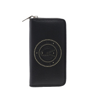 VERSACE JEANS 范思哲 轻奢品女士黑色聚酯纤维LOGO图案拉链钱包E3VRBPQ1 70050