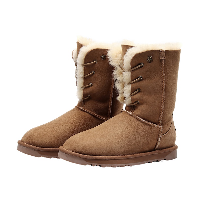 TASMANUGG 塔斯曼 爱斯基摩短靴 雪地靴 真皮 皮毛一体羊毛 女士 1696