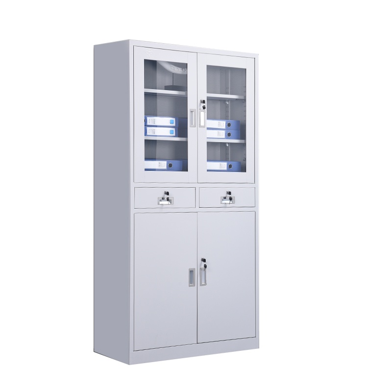震海 中二斗器械柜文件柜办公柜灰白色经济型档案资料柜办公柜类钢制加厚办公室储物柜