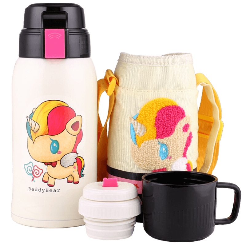 小飞象韩国杯具熊BEDDYBEAR正品儿童保温杯带吸管两用水壶男女学生婴儿便携水杯子630ml