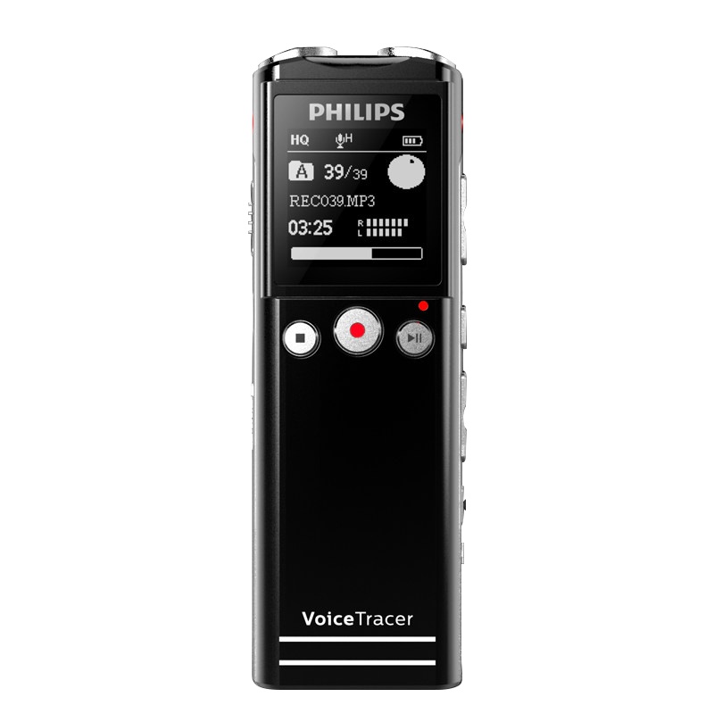 飞利浦(PHILIPS)VTR6200录音笔大容量学生上课用专业高清降噪商务会议录音器便携式随身智能随身学生小巧 黑色