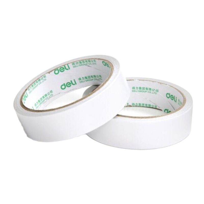 得力(deli)高粘性棉纸双面胶带 24mm*10y(9.1m/卷) 12卷袋装 30403