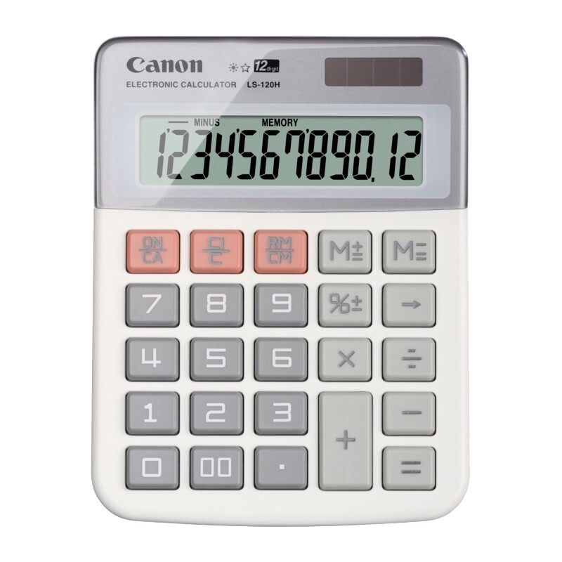 佳能(CANON)LS-120H计算器 12位数显计算器 太阳能计算器 商务台式快打计算器 办公用品 灰色