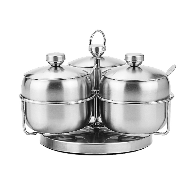 家佰利304食品级不锈钢厨房旋转调料盒/套