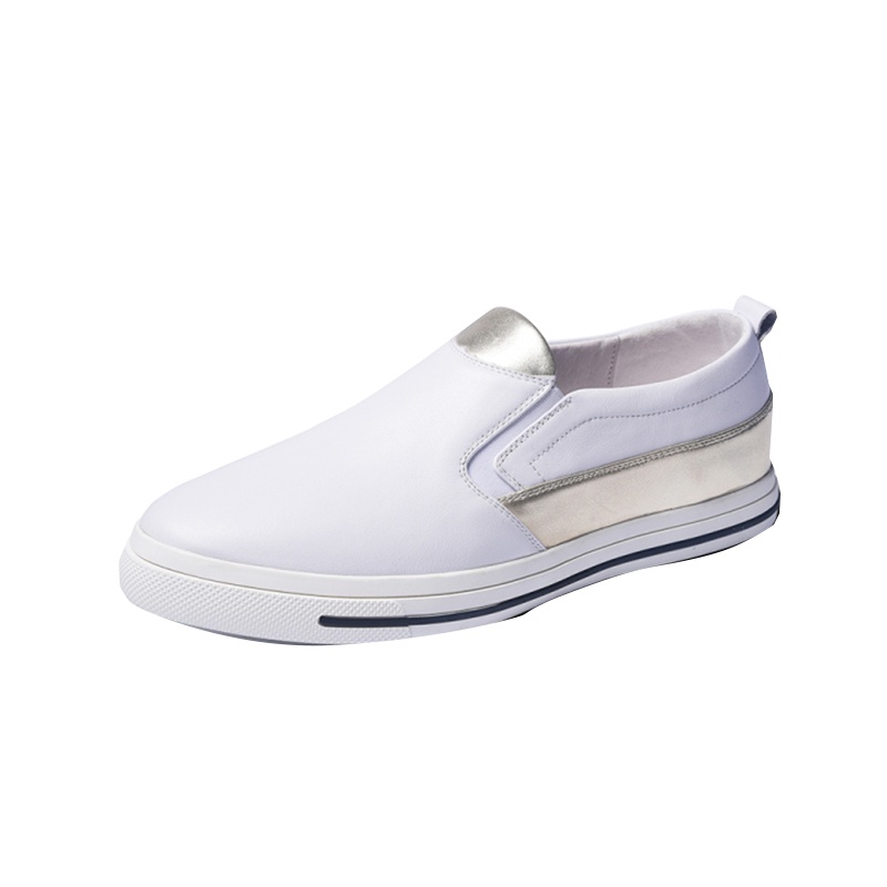 奥康男鞋春秋季套脚休闲鞋真皮百搭小白鞋潮流乐福鞋板鞋男