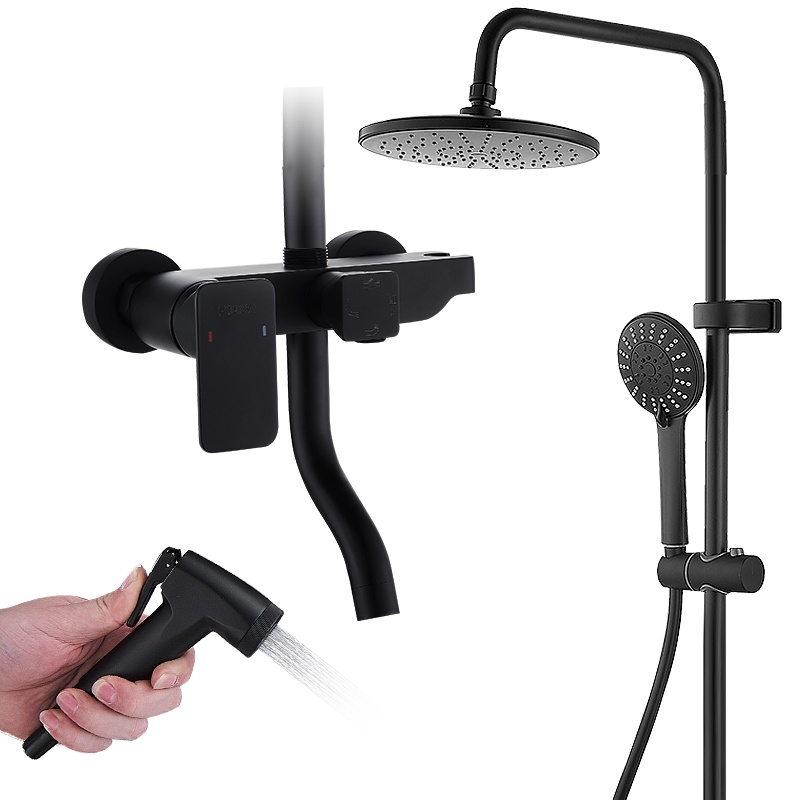 HOROW希箭卫浴淋浴妇洗花洒套装精铜质地龙头淋浴喷头四档三档出水全铜体龙头