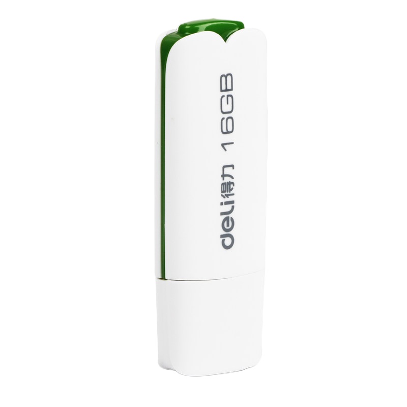 得力 U盘 办公存储考勤机用 传输稳定外壳读取快速优盘 USB接口 存储盘 优盘 16G内存 白色 3723