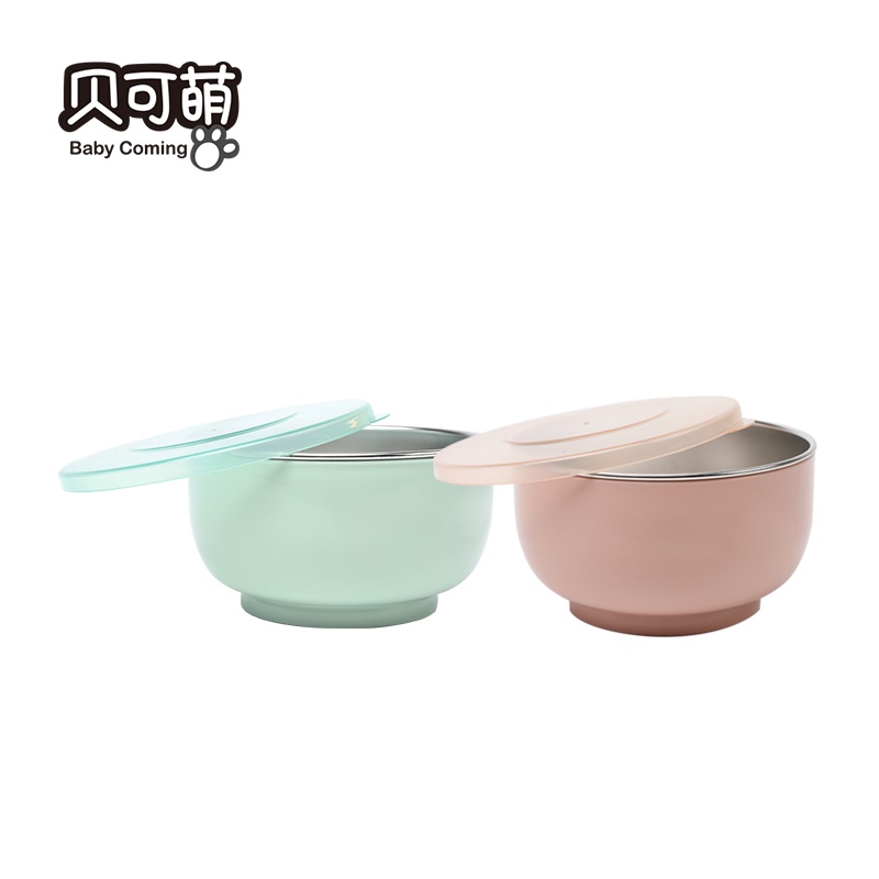 贝可萌 304材质不锈钢内碗隔热防烫耐摔耐用儿童汤碗