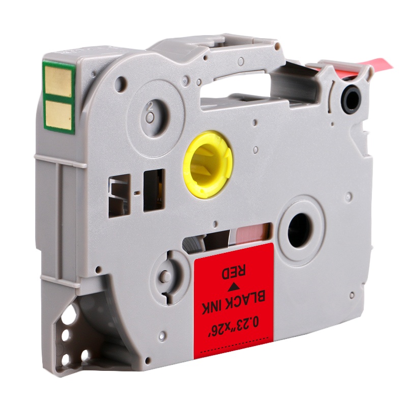 格之格ND-BR TZZ411P标签色带 带芯片 适用兄弟PT-E115标签打印机色带 6mm*8m 红底黑字