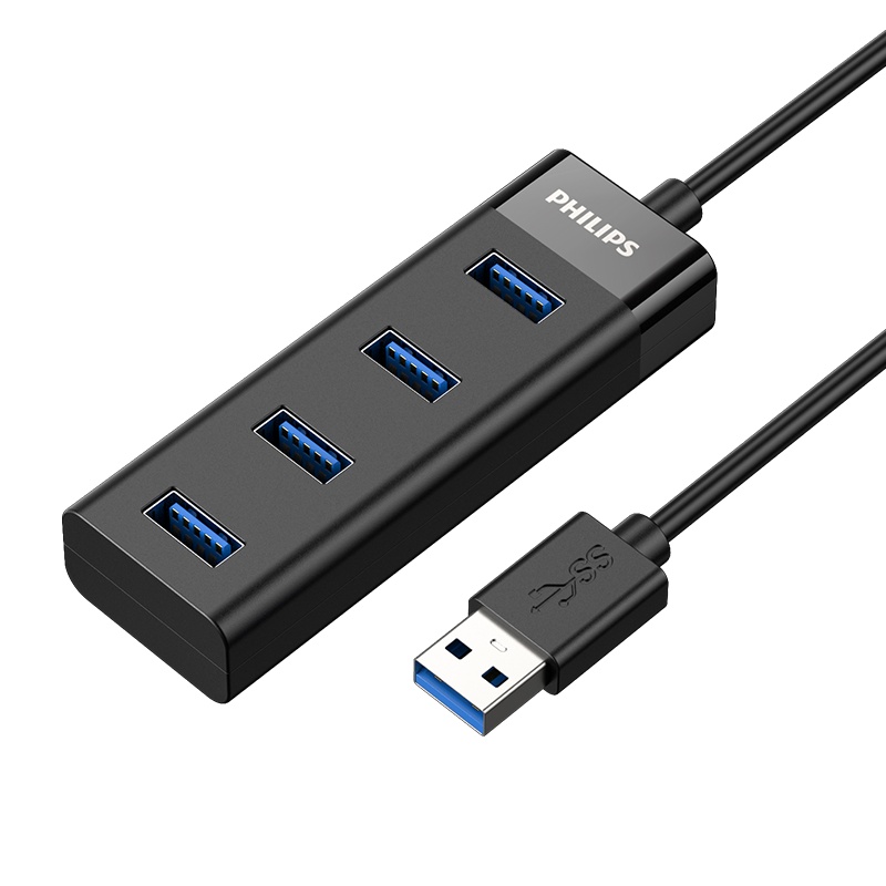 飞利浦usb3.0扩展器转接头一拖四分线器电脑扩展多usb接口笔记本hub集线器多功能多孔u盘SWR1529A-0.2米