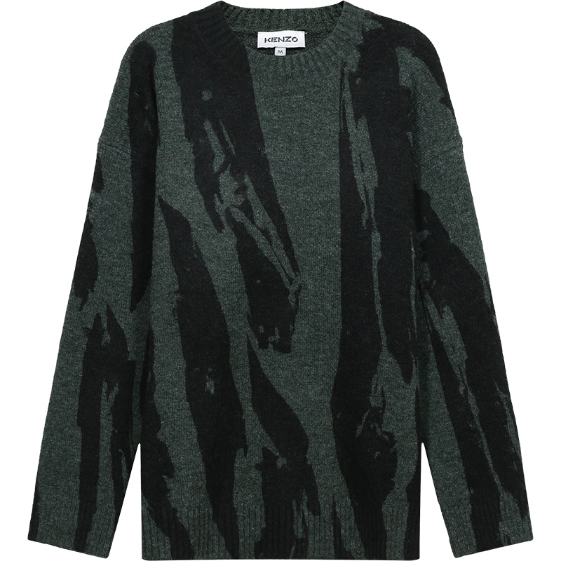 高田贤三 KENZO 男士腈纶Pleat Camo圆领长袖针织衫套头衫毛衣FB6 5PU605 3CE
