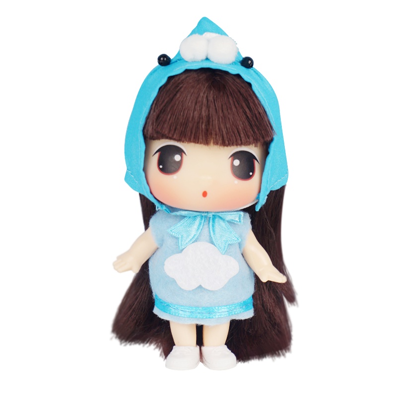 玩具女孩冬己迷糊娃娃换装女孩公主玩偶迷你可爱萌娃娃人偶娃娃生日礼物FDE0901(朵朵)6*5.5*14塑料,3岁以上