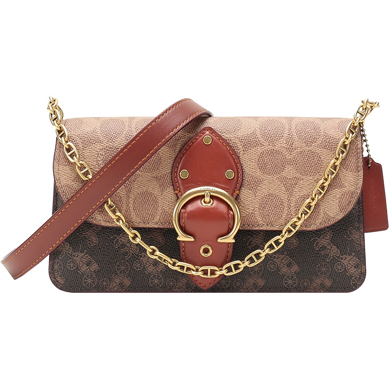 COACH 蔻驰 女士 专柜款BEAT系列涂层帆布配皮手提单肩斜挎包 C0831