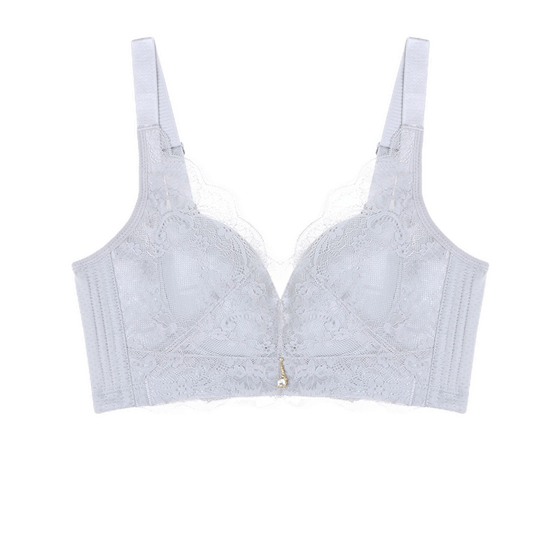 日系薄款蕾丝美背无钢圈文胸小胸聚拢性感调整型内衣女