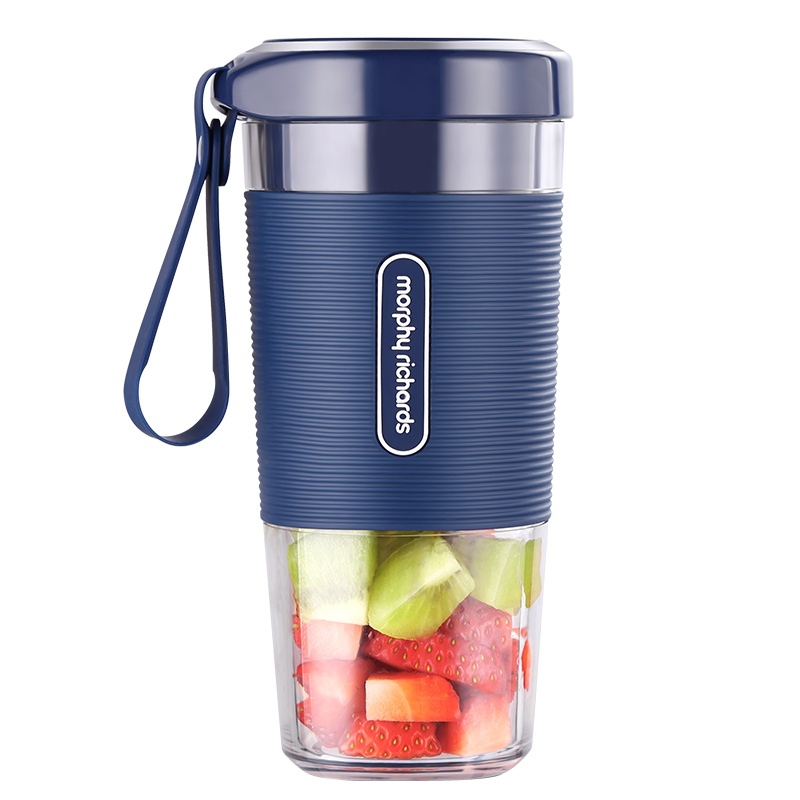 摩飞电器(MORPHY RICHARDS)榨汁机便携式磁吸充电迷你无线果汁机料理机随行杯MR9600经典蓝