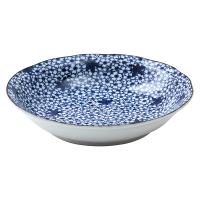 苏宁极物 日本制造美浓烧陶瓷盘 花点蓝星 大