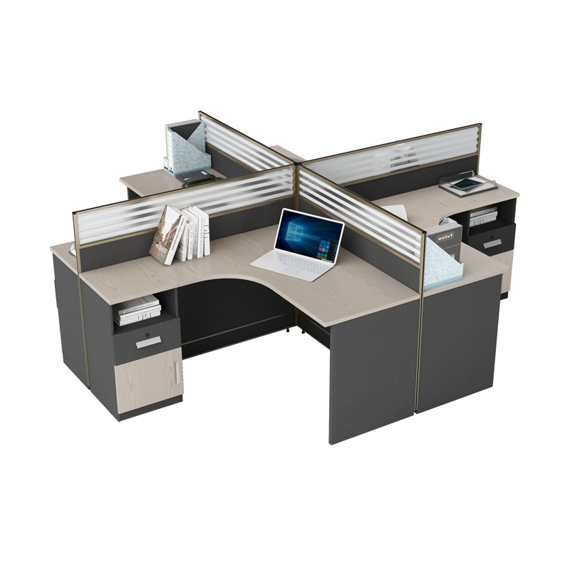 匡大 简约板式办公桌2.8米屏风桌四人位组合办公桌职员桌KD-16L2002