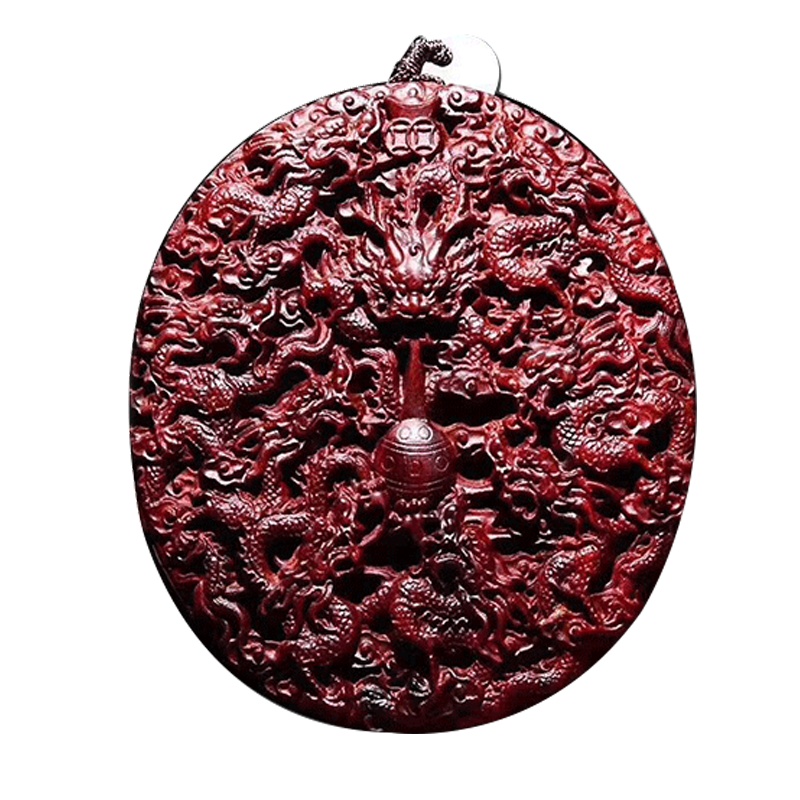 梵心阁（fanxinge）印度小叶紫檀 车挂九龍戏珠 紫檀小把件九龙壁 九龍戏珠