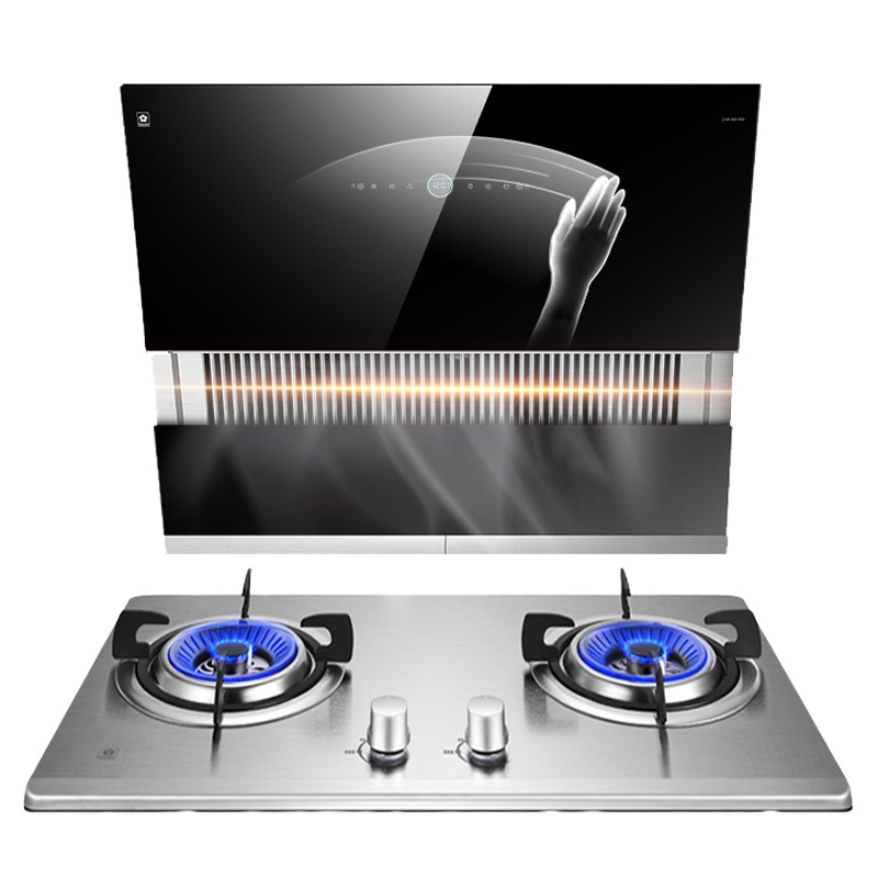 樱花(SAKURA)烟灶套餐烟感油烟机不锈钢燃气双灶家用厨房烟灶套装CXW-360-7A01+BDG01天然气