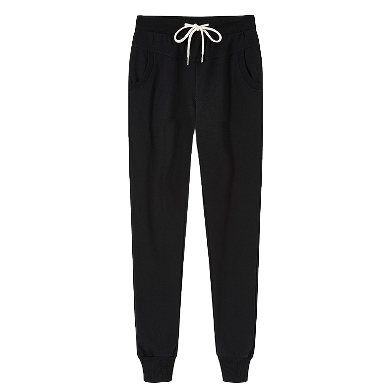 鸭鸭（79.4%棉）春季新款女士卫裤宽松直筒显瘦百搭休闲束脚裤