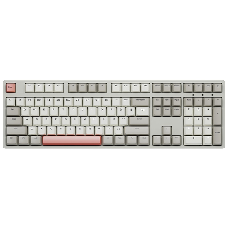 ikbc C210工业灰复古机械键盘cherry樱桃轴茶轴 有线108键 电脑办公电竞游戏台式笔记本兼备[官方旗舰店]