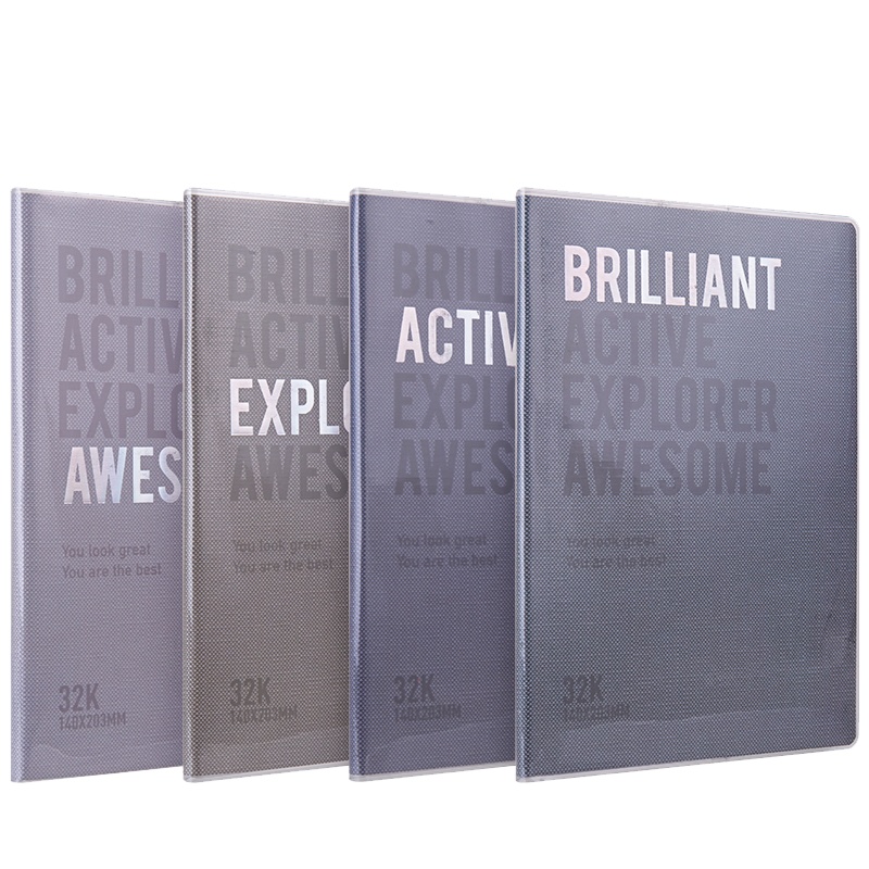 得力文具胶套笔记本子记事本日记本16开80张加厚韩国小清新简约大学生笔记本考研本子 4本装套装T1680WEN