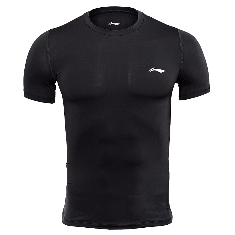 李宁 Lining 短袖紧身衣足球篮球训练跑步健身服男 运动t恤 AUDN121