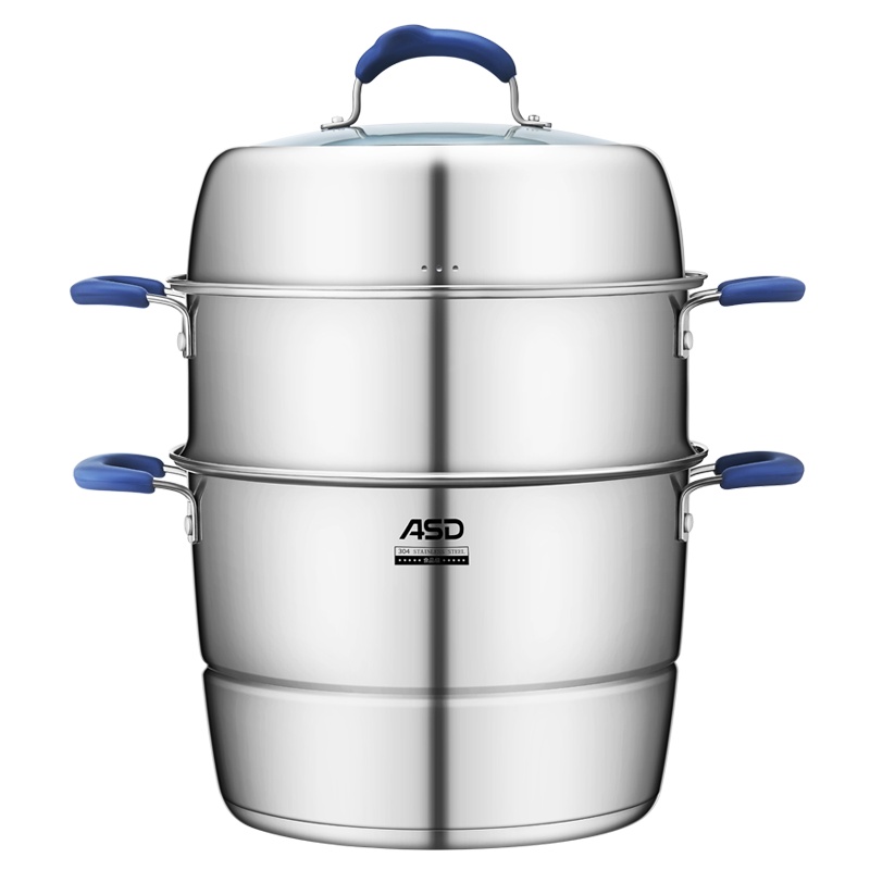 爱仕达(ASD)蒸锅 ZS30E1Q 30CM不串味304不锈钢蒸锅三层蒸锅具 带蒸笼屉