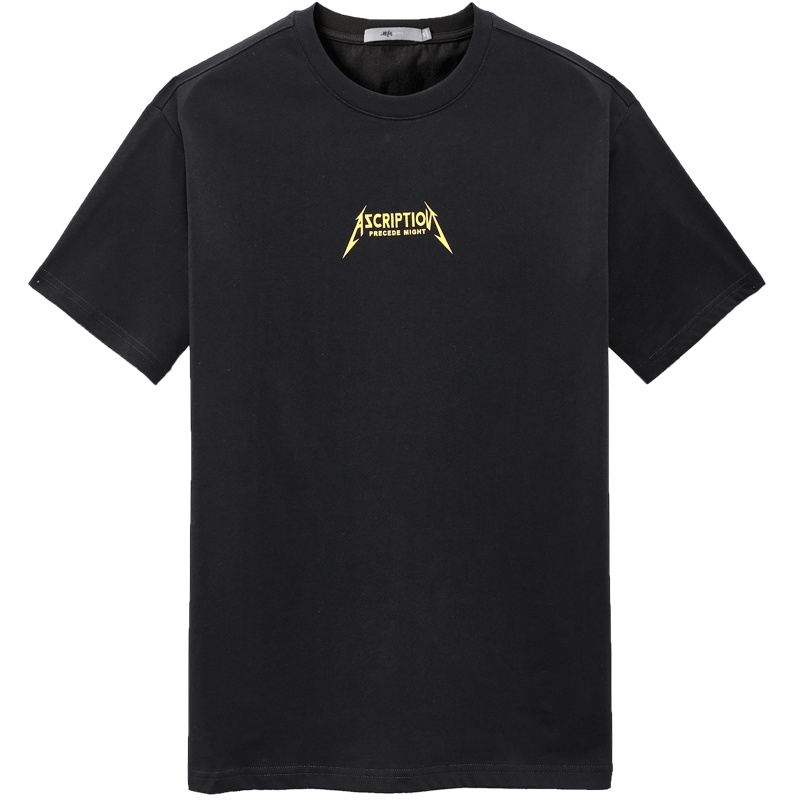 黑鲸时尚印花t恤2019夏季休闲短袖套头衫男CNTBJ28144A