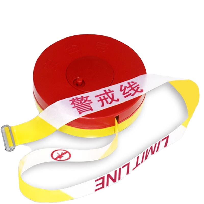 军根加厚盒装盘式警戒带100米 带盘可重复使用注意安全警示带 一次性隔离线 隔离带 100米普通盘式警戒带