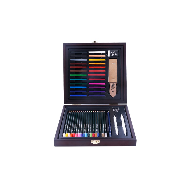 蒙玛特MontMarte 手绘彩铅画笔木盒装彩铅条素描套装48色全套涂色画画彩色绘画套装成人美术工具