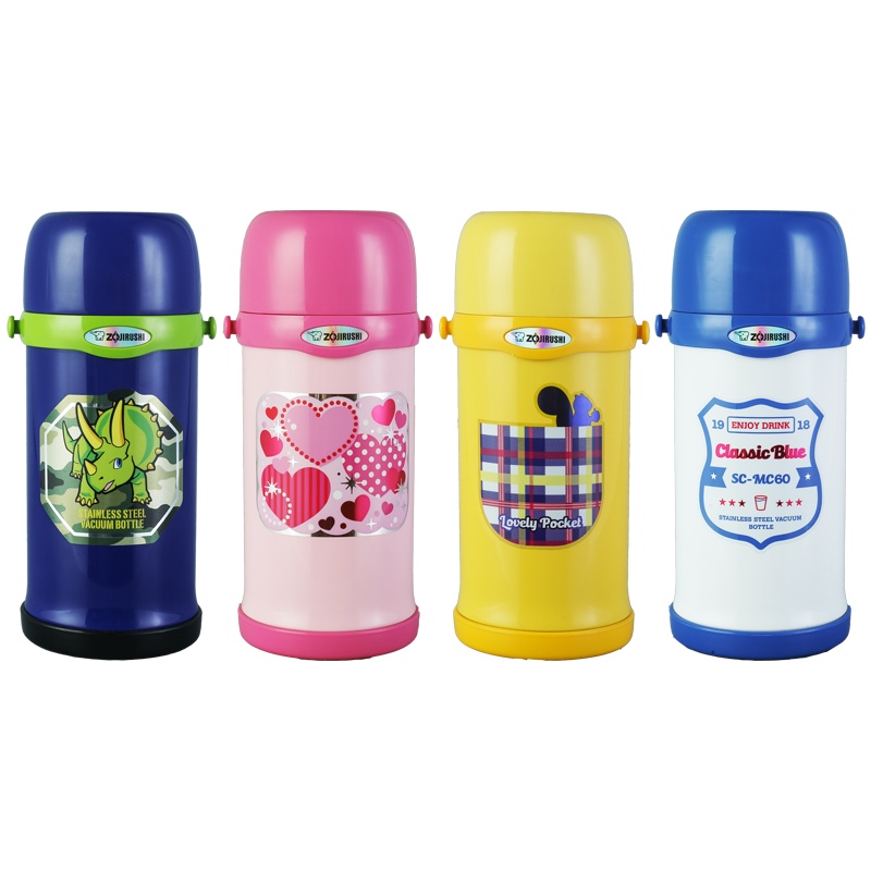 象印(ZO JIRUSHI)儿童保温杯SC-MC60 学生保温壶进口304不锈钢真空吊带壶大容量便携卡通保温壶600ML