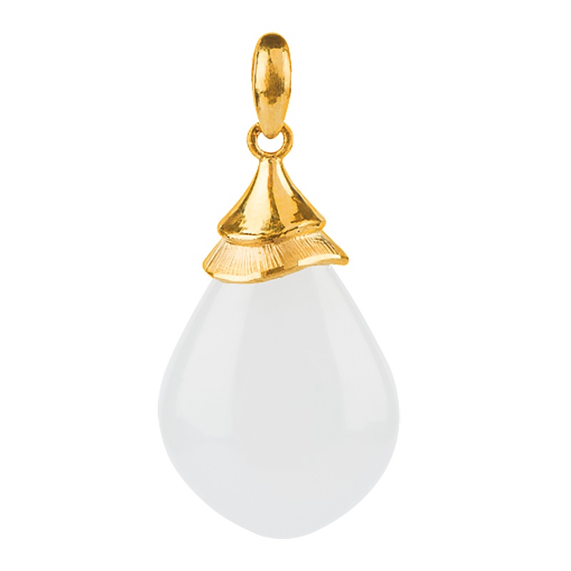 金一足金简爱女士款和田玉吊坠赠银链(定价) ZJDZ083