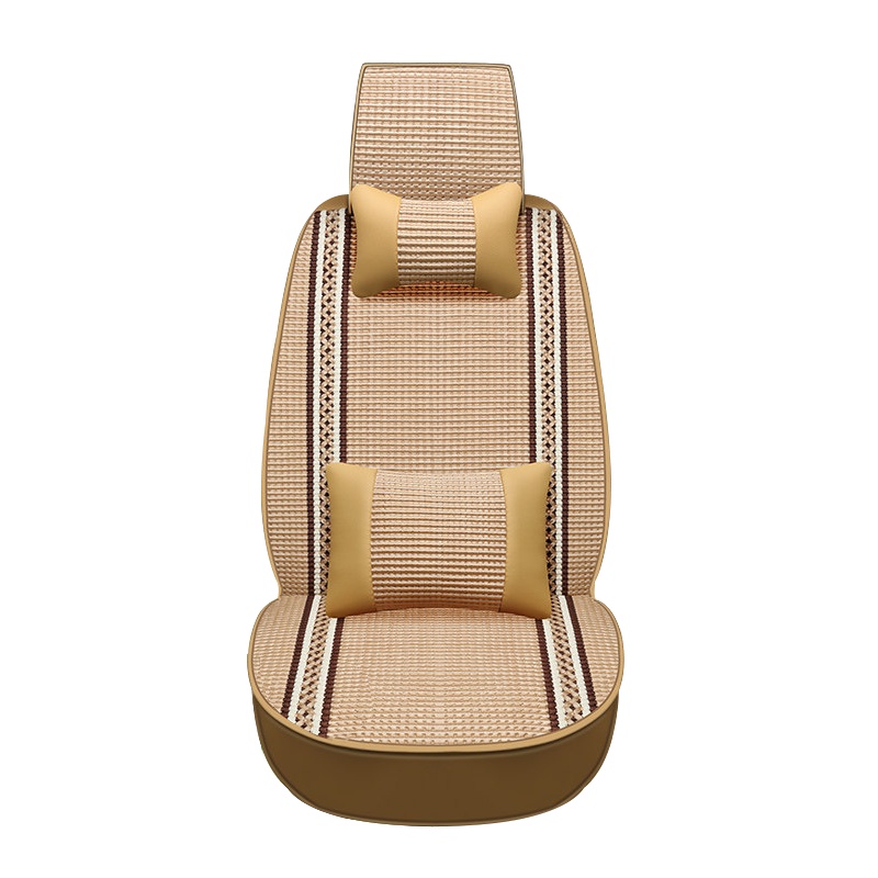 布雷什(BOLISH)五座四季通用汽车坐垫夏季凉垫全包围冰丝汽车座垫明锐晶锐昊锐座椅套汽车用品豪华款温馨米