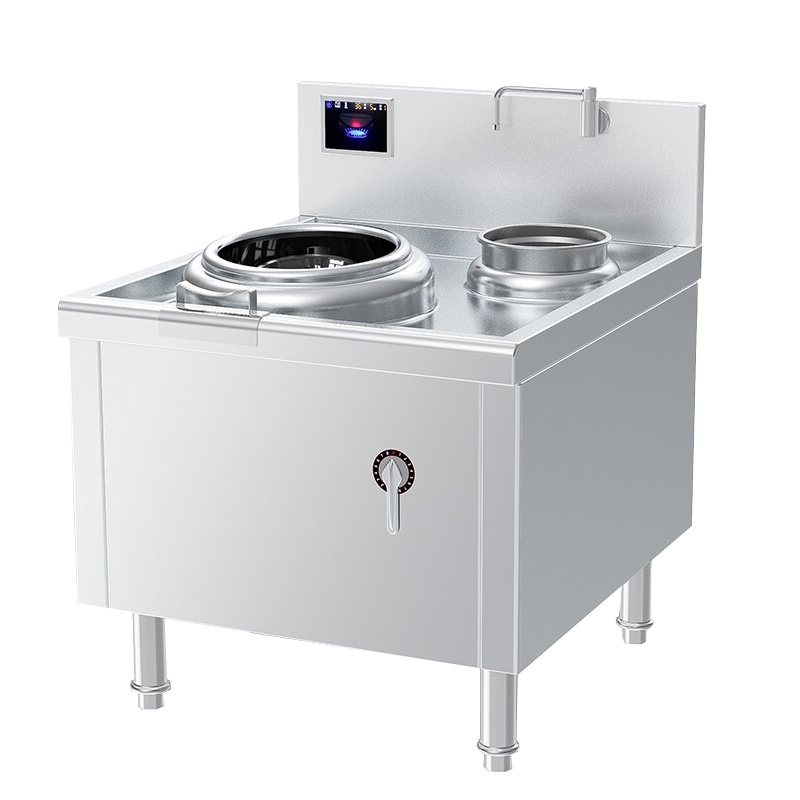 乐创(lecon)商用单头单尾小炒灶 15KW大功率食堂炒菜电磁灶 304不锈钢工程款 LC-J-DXC400S