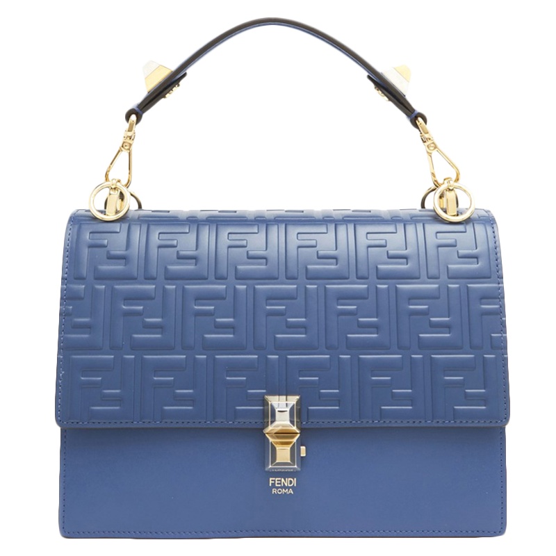 【直营】芬迪(FENDI) KAN I 女士经典F压纹牛皮翻盖款包盖式单肩包手提包斜挎包 女包