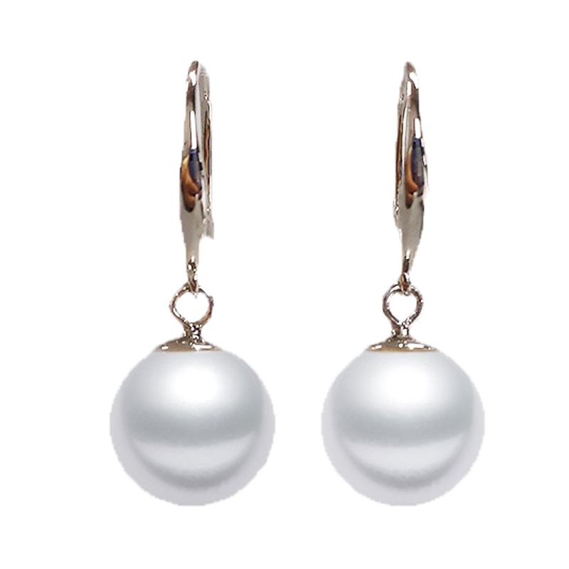 缘源珠宝 初夏系列淡水珍珠耳钩18K镶嵌 珍珠耳饰 女款 8-9mm 自戴送人有证书