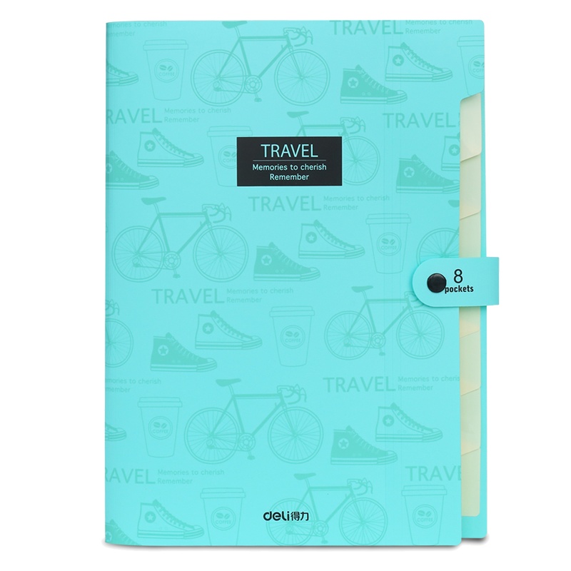 得力风琴包A4学生用多层文件夹袋手提卷子分类收纳盒女试卷夹多功能大容量透明高中生插页资料册分页5737LV