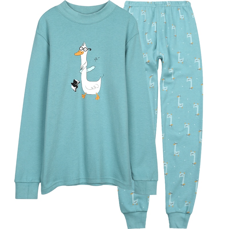 红豆儿童男女童秋冬内衣半高领卡通印花套装2020新款