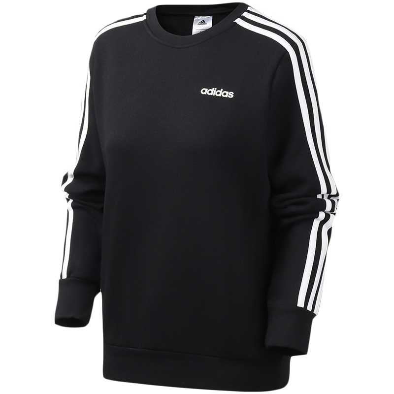 阿迪达斯女服卫衣三条纹圆领套头休闲运动服DT5072