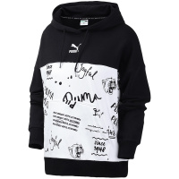 【自营】PUMA彪马女装运动服涂鸦logo休闲时尚连帽卫衣595910
